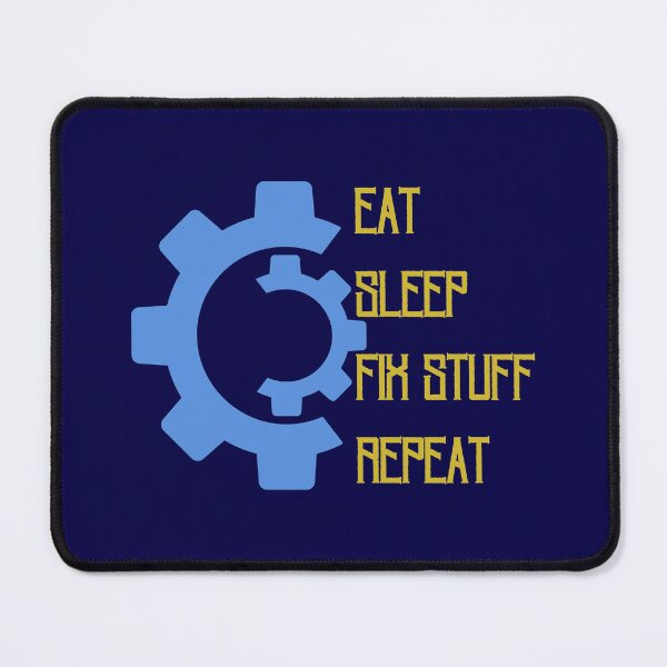 Item preview, Eat sleep fix stuff repeat cog wheel designed and sold by Randa Ranmania.