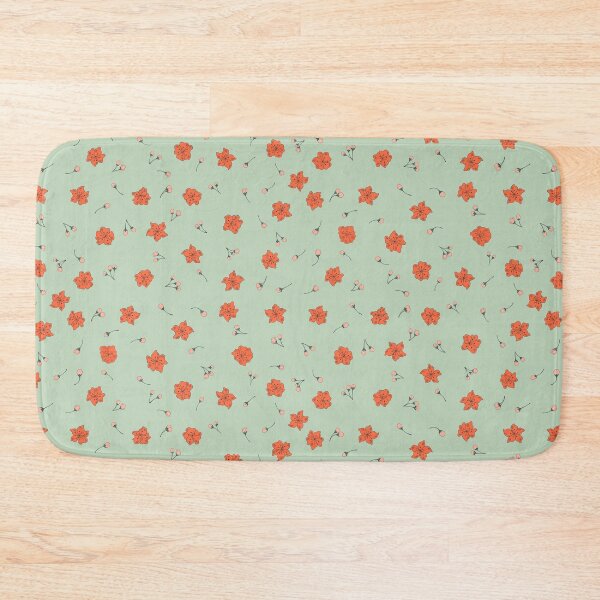 Item preview, Sakura - Wabi-Sabi - Pink Cherry Blossom Flowers + Buds on Mint Green / Matcha designed and sold by Carrie Cantwell Art.