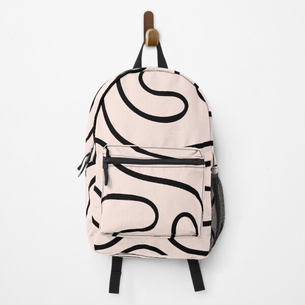 Item preview, Doodle Line Art Black Lines on Pink Background designed and sold by TheaDesign.