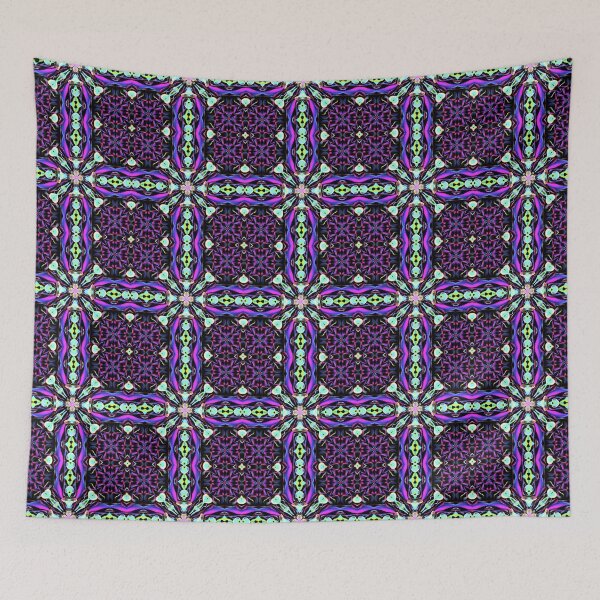 Item preview, Geometrical fractal art of rectangles and fixtures of parallel structures and saturated colors 4 designed and sold by Shape-And-Color.