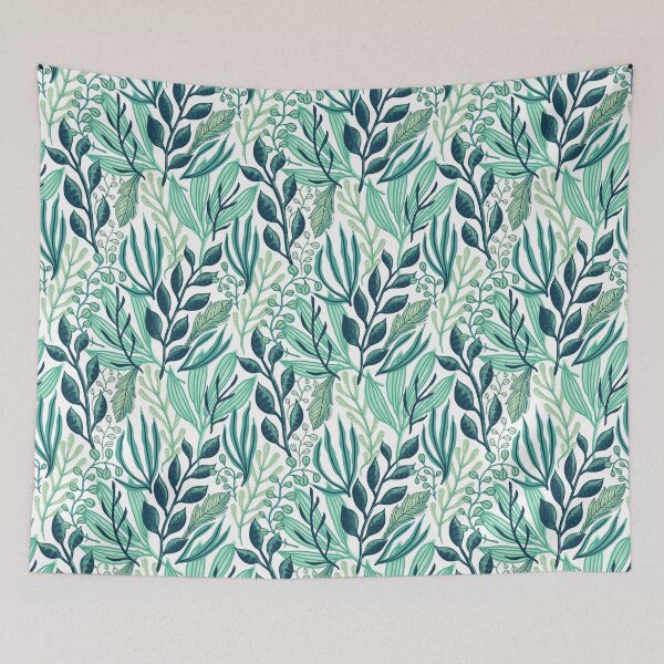 Item preview, Beautiful Nature Blue Monstera & Green Tropical Leaves Autumn seamless Pattern Design designed and sold by Leoster.