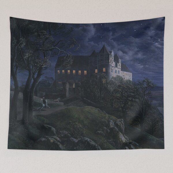 Item preview,  Scharfenberg Castle by Night Burg Scharfenberg bei Nacht - Ernst Ferdinand Oehme designed and sold by Vintage Designs +.