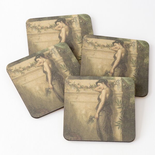 Item preview, Forlorn woman vintage art in Greek style designed and sold by Vintage Designs +.