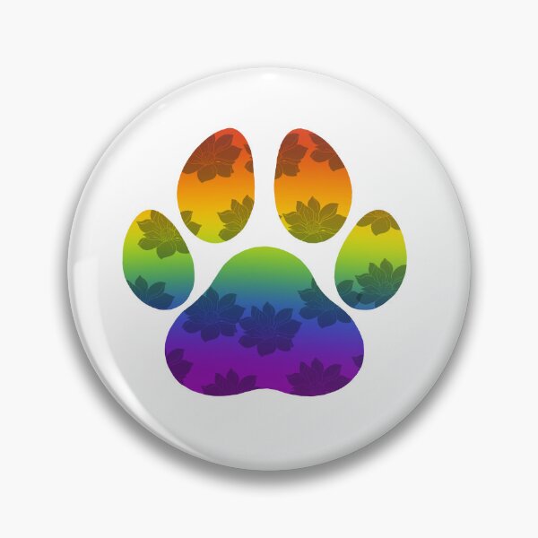 Item preview, Floral Pride paw print designed and sold by Lexie-bear.