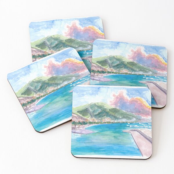 Item preview, Maiori Port on Amalfi Coast with Clouds and Blu Med designed and sold by artshop77.