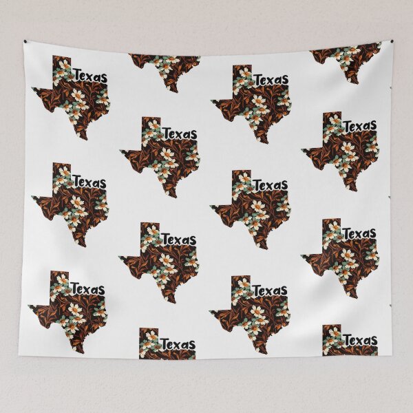 Item preview, Floral Map of USA States Texas - Map of Texas designed and sold by AmethystMurad.