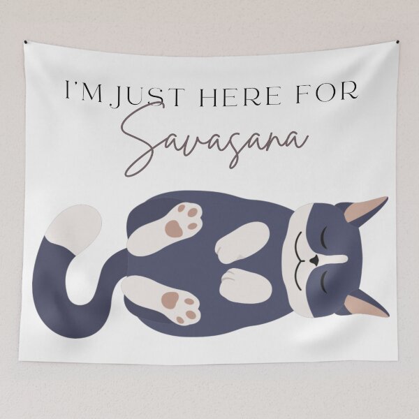 Item preview, Savasana. Corpse Yoga Pose. Yoga Cat designed and sold by antevasinart.