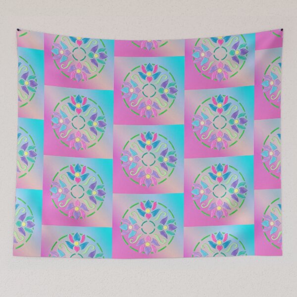 Item preview, Sweet colours galore flower tile by patjila 2022 designed and sold by patjila.