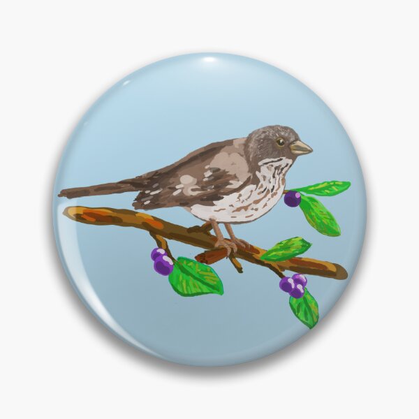 Item preview, Sparrow on branch with Berries designed and sold by VerdeDoodleDuck.