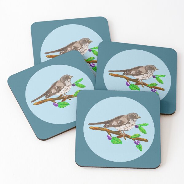 Item preview, Sparrow on branch with Berries designed and sold by VerdeDoodleDuck.