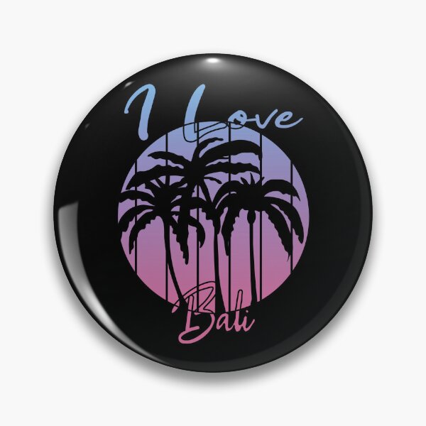 Item preview, I LOVE BALI BLUE PINK SKY PALM TREES designed and sold by DeliveryGeorge.