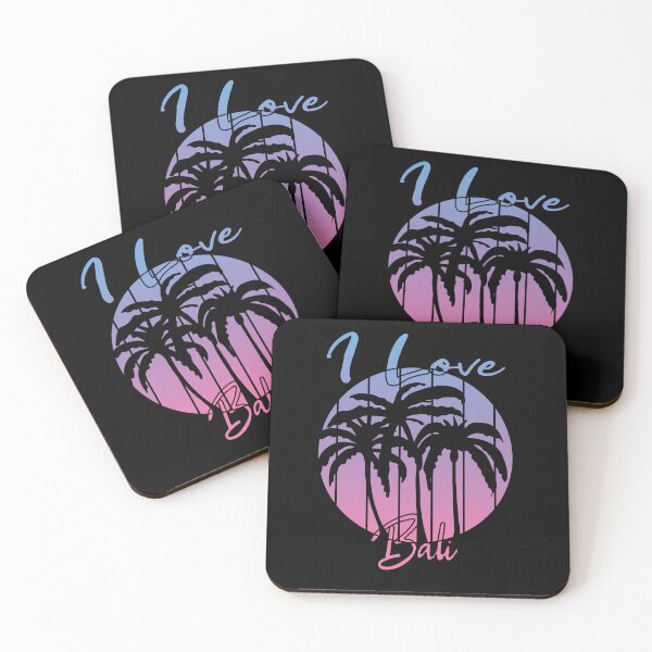 Item preview, I LOVE BALI BLUE PINK SKY PALM TREES designed and sold by DeliveryGeorge.