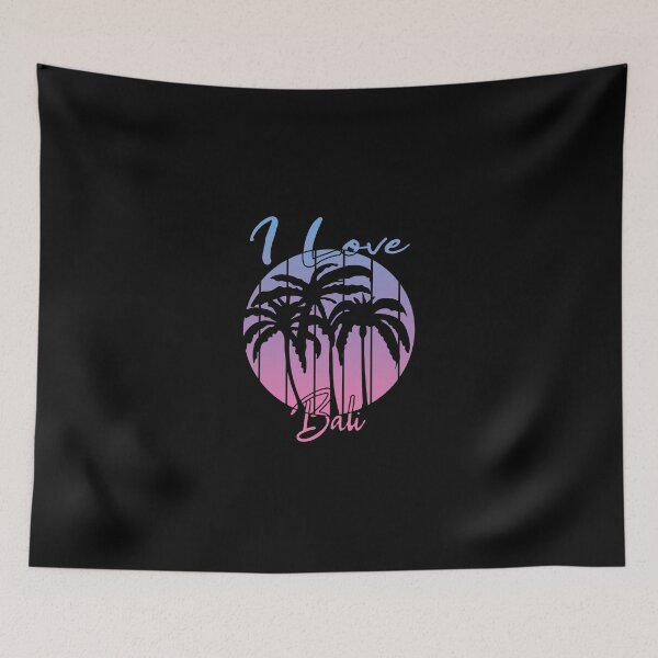 Item preview, I LOVE BALI BLUE PINK SKY PALM TREES designed and sold by DeliveryGeorge.