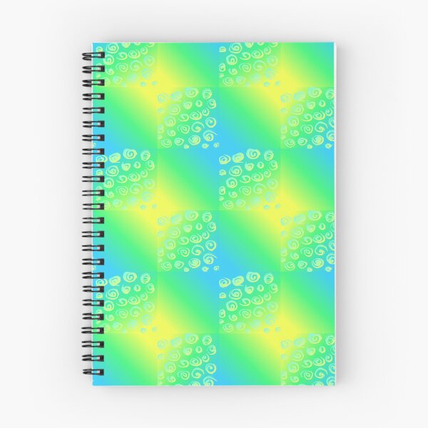 Item preview, Bright Blue Green Yellow Spirals Bubbles Abstract Hippy Pattern designed and sold by Tezoodle Art.