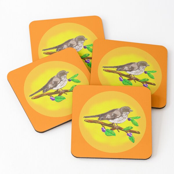 Item preview, Sparrow on branch with Berries designed and sold by VerdeDoodleDuck.