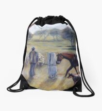 sheep muster Drawstring Bag
