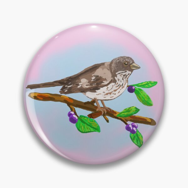 Item preview, Sparrow on branch with Berries designed and sold by VerdeDoodleDuck.