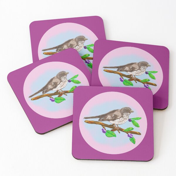 Item preview, Sparrow on branch with Berries designed and sold by VerdeDoodleDuck.