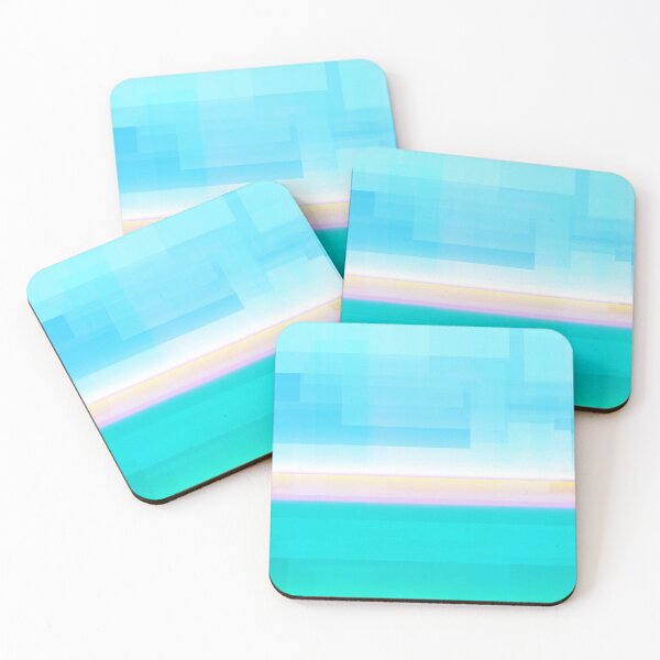 Item preview, STYLISH PAINT BLUE CYAN WHITE MARINE AQUA BLOCKISM. designed and sold by Ralek.