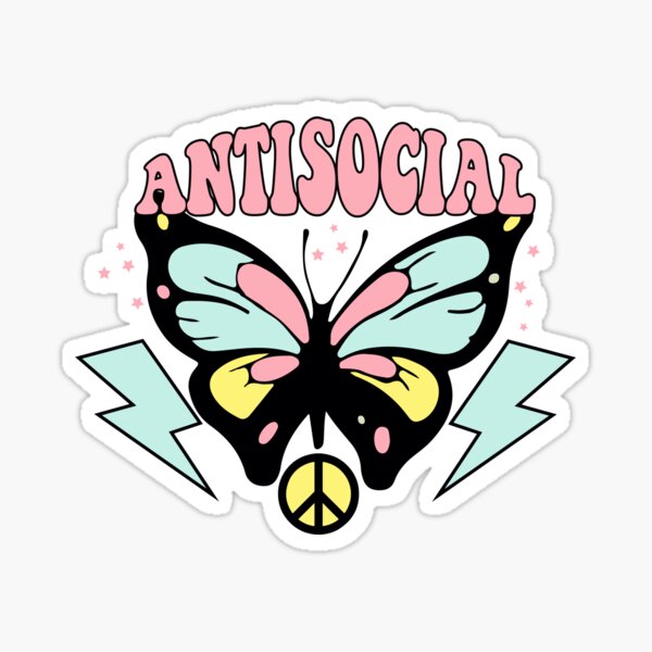 Antisocial Butterfly Sticker