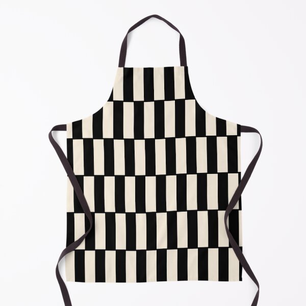 Item preview, Long Blocks Retro Modern Minimalist Geometric Checked Pattern in Black and Almond Cream designed and sold by kierkegaard.