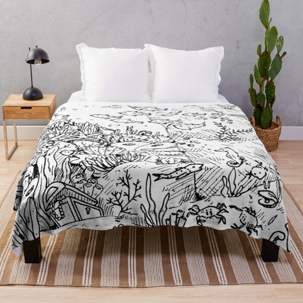 Item preview, Under the sea, drawing with sunken boat and coral reef designed and sold by Elizabeth200401.