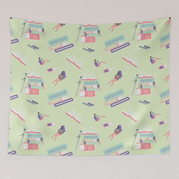 Item preview, Pastel Color Book Illustration Pattern  designed and sold by RedRubi.