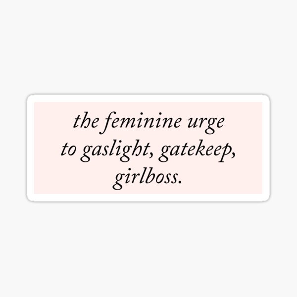 Vista previa del artículo con la obra «Gaslight, guardián, girlboss», diseñado y vendido por kassiopeiia.