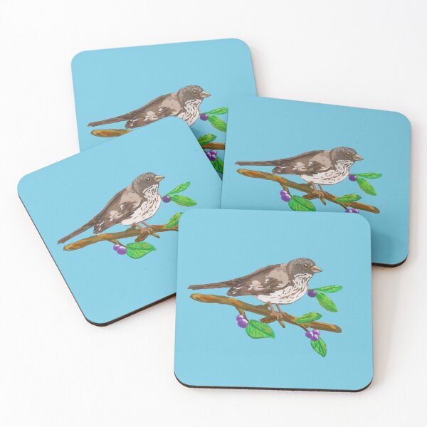 Item preview, Sparrow on branch with Berries designed and sold by VerdeDoodleDuck.