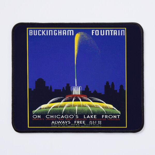 Item preview, Buckingham Fountain Chicago Retro Poster - Vintage Chicago Tourism 1939 designed and sold by molamode.