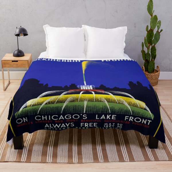 Item preview, Buckingham Fountain Chicago Retro Poster - Vintage Chicago Tourism 1939 designed and sold by molamode.