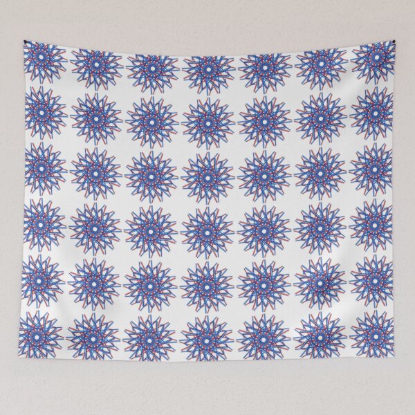 Item preview, Blue and red star, abstract art designed and sold by Meo Design.