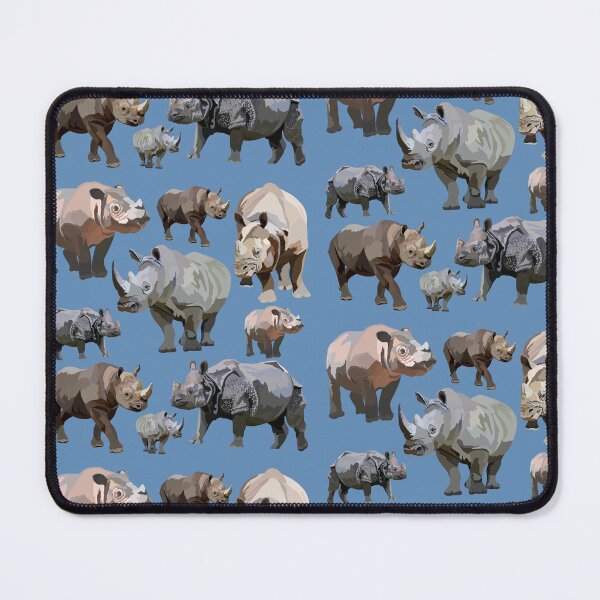 Item preview, R is for Rhino, Rhino Illustration – Powerful and Endangered Safari Animal Artwork designed and sold by PrettylittlepastelUk.