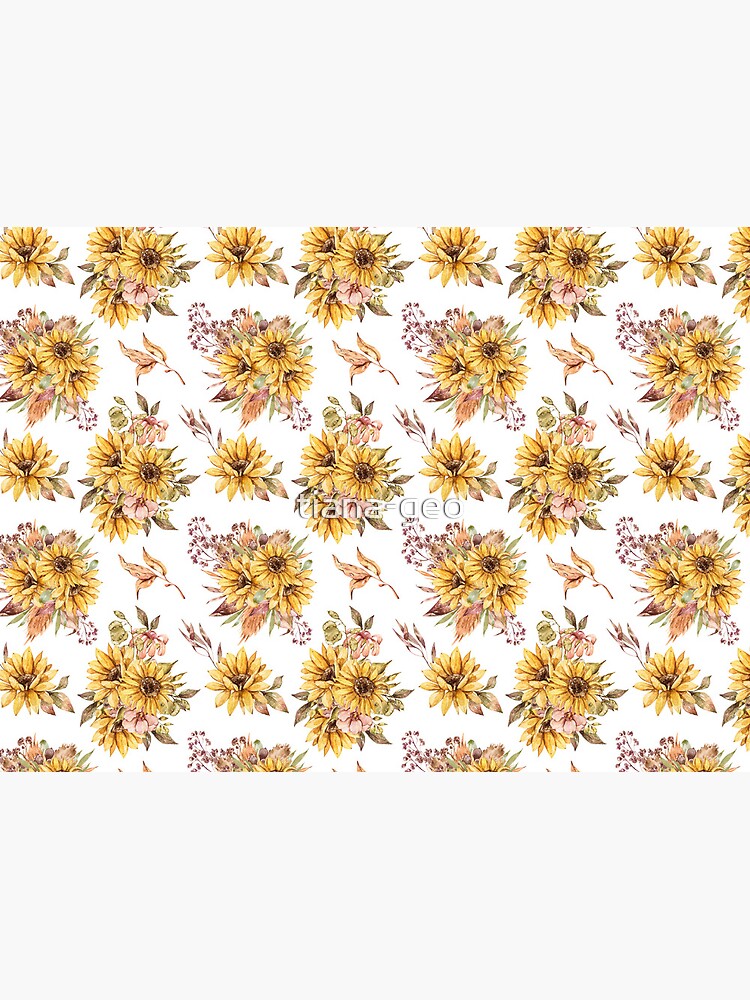 Watercolor sunflower bouquet illustration by tiana-geo