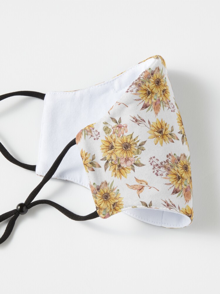 Alternate view of Watercolor sunflower bouquet illustration Mask