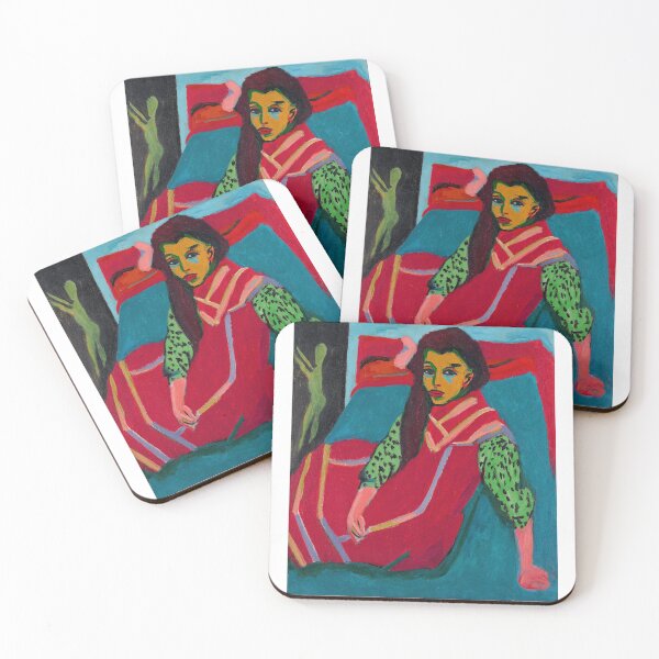 Item preview, Ernst Ludwig Kirchner Lina Franziska Fehrmann Seated Girl 1920 designed and sold by Sky-Art-80s.
