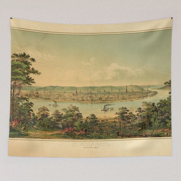 Item preview, Cincinnati Ohio from a point west of Covington, KY (circa 1880) designed and sold by allhistory.