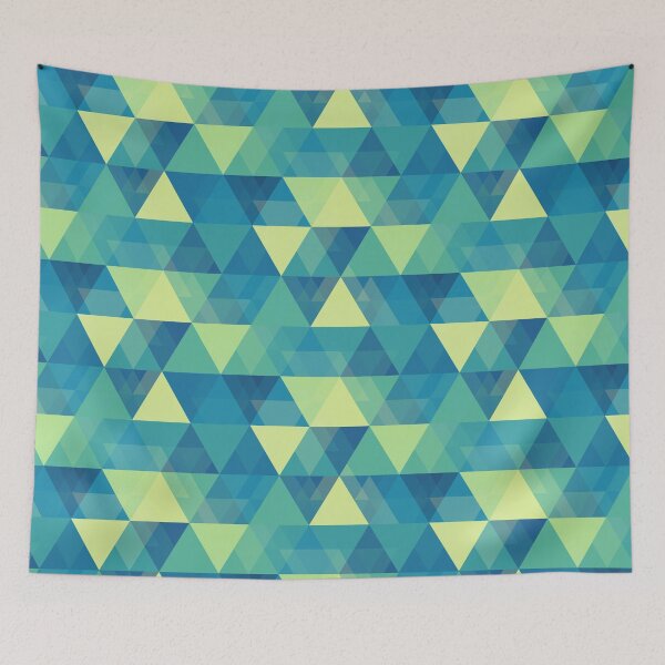 Item preview, Lime green and teal triangle overlay pattern designed and sold by starseedgems.