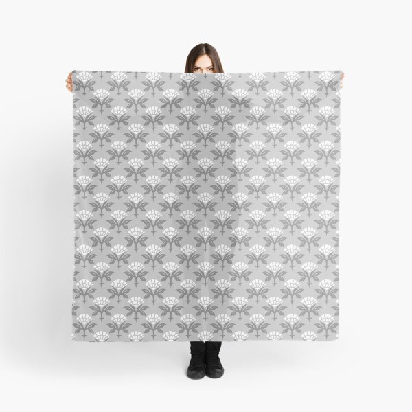 Item preview, Ajrak Woodblock Floral Print in Grey designed and sold by House of Haha.