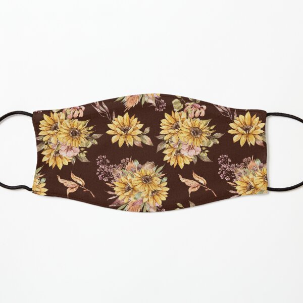 Watercolor sunflower bouquets Kids Mask