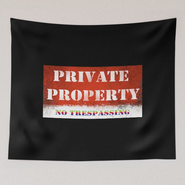 Item preview, Warning Sign: PRIVATE PROPERTY NO TRESPASSING rainbow designed and sold by iduzarts.