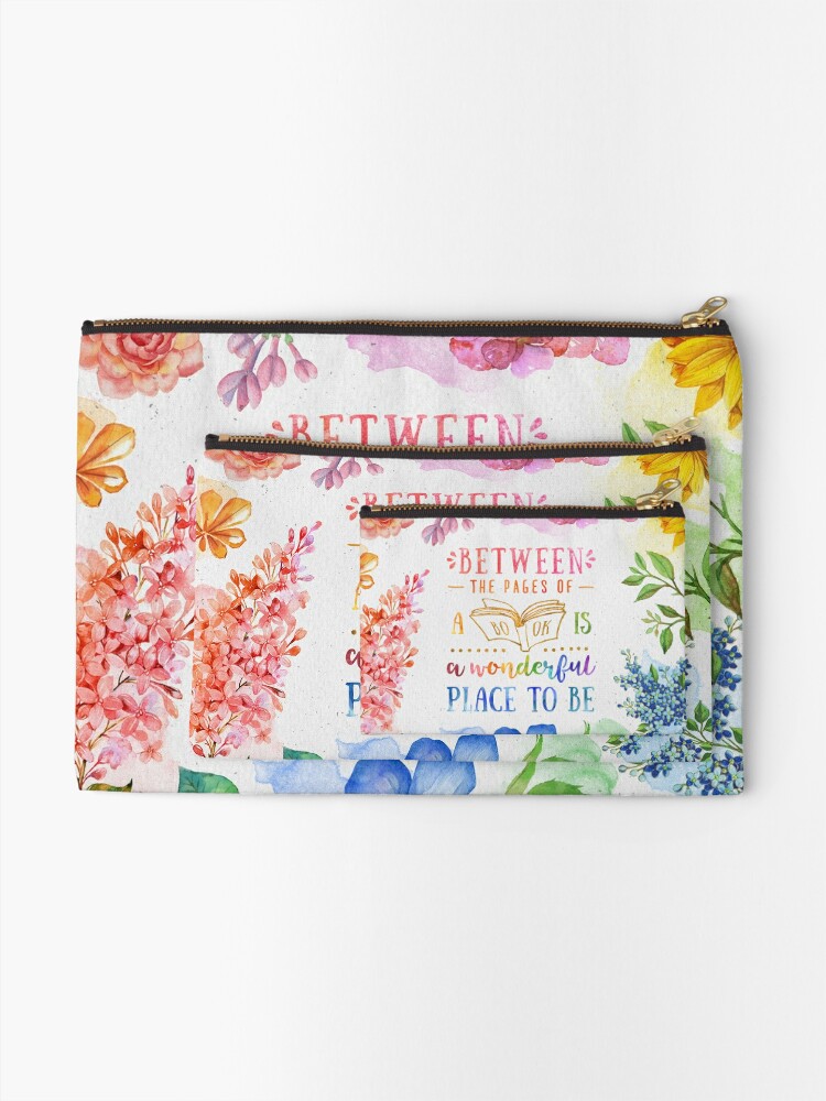 Between the pages (black) Zipper Pouch for Sale by Stella Bookish Art