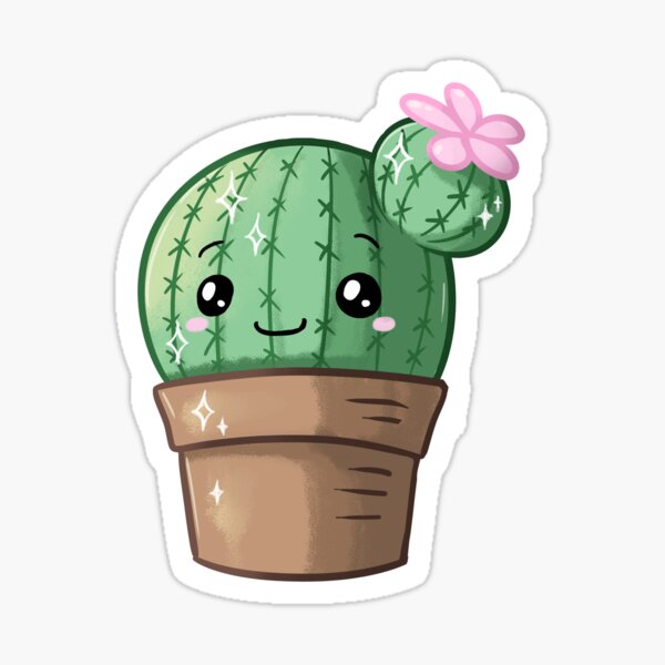 Happy cute cactus Sticker