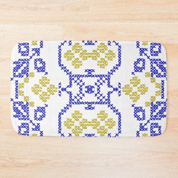 Item preview, Ukrainian motive. Folk embroidery yellow blue designed and sold by sonaadalian.