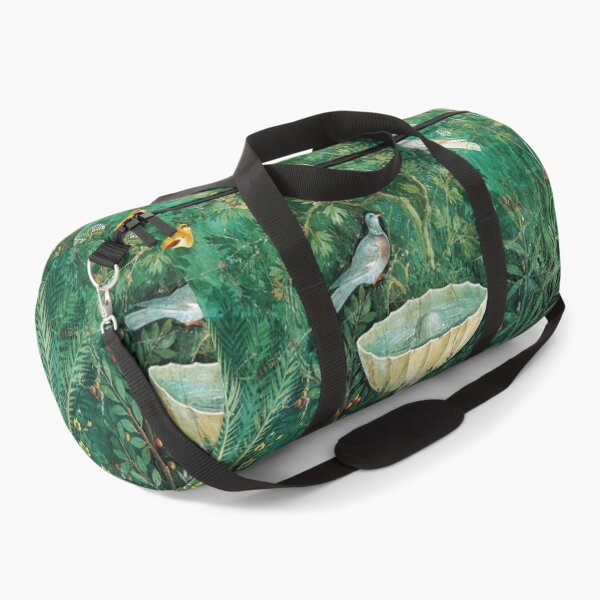 Item preview, POMPEII COLLECTION,LITTLE BIRDS,DOVES AND FOUNTAIN  IN GARDEN ,GREEN FLORAL designed and sold by BulganLumini.