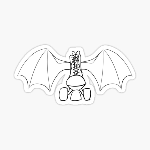 "black goth winged roller skate " Sticker for Sale by LilyAnne