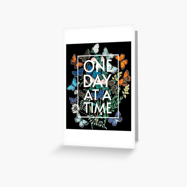 Item preview, One Day At A Time Floral Butterflies designed and sold by SobrieTeeStudio.