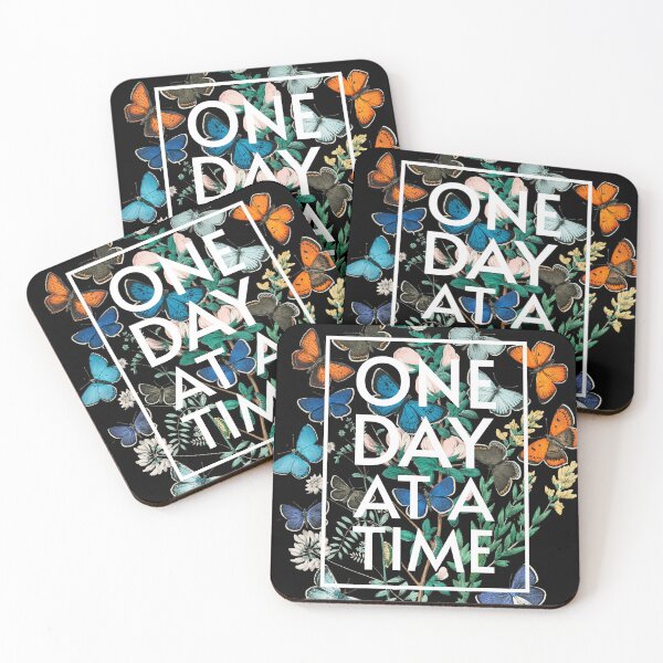 Item preview, One Day At A Time Floral Butterflies designed and sold by SobrieTeeStudio.