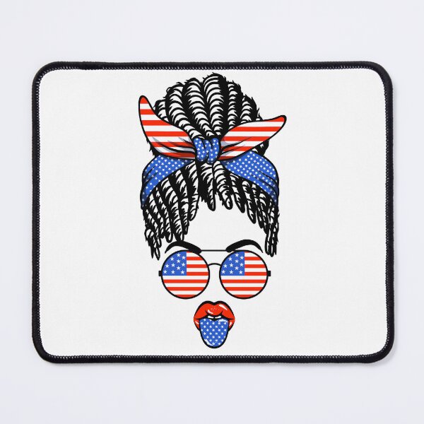 Item preview, All American Mama Pretty Face USA Sunglasses Messy Bun Locs designed and sold by LocFestNYC.