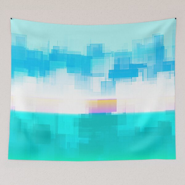 Item preview,  STYLISH PAINT BLUE CYAN WHITE MARINE AQUA BLOCKISM. designed and sold by Ralek.